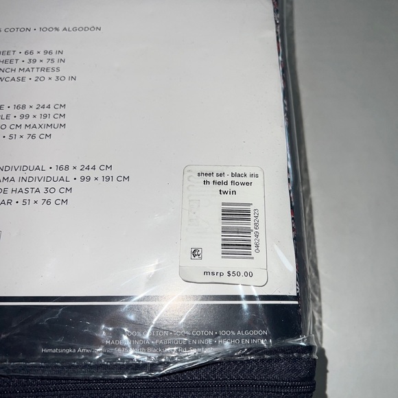 Tommy Hilfiger twin sheet set red floral navy new - Picture 4 of 5